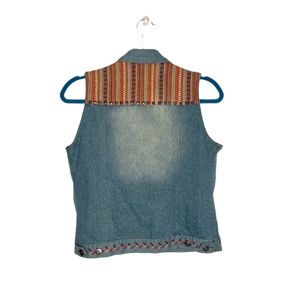 Cripple Creek Denim Aztec Southwest Studded Button Front Vest - Picture 10 of 10
